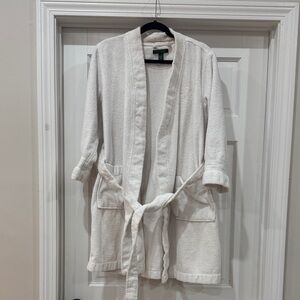 Lauren Ralph Lauren White Terry Cloth Bathrobe